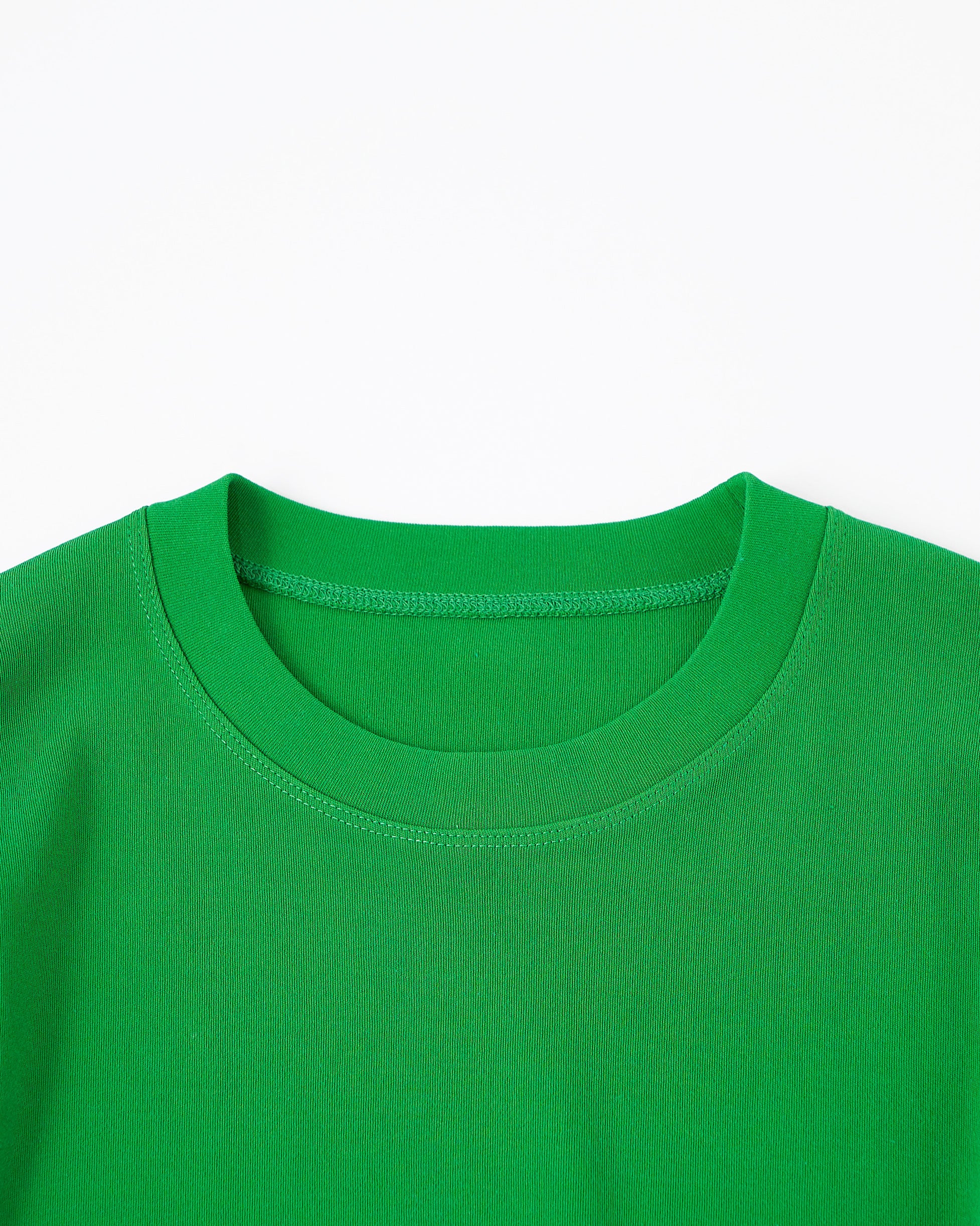 [w] COTTON SMOOTH LONG T SHIRTS / GREEN